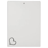 Porte-bloc Heart Your Name Script Custom Gift Clipboard (Dos)