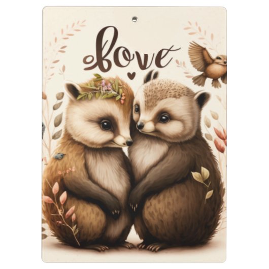 Porte-bloc hérisson amoureux (Dos)