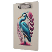 Porte-bloc Héron bleu avec quelques plumes roses Serene Wildl (Gauche)