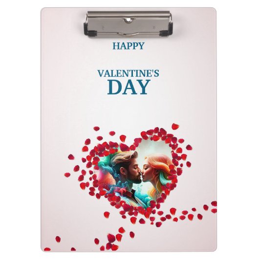 Porte-bloc Heureuse Sainte-Valentin avec Rose (Devant)