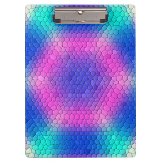 Porte-bloc Hexagones de l'échelle de sirène holographique ros (Devant)