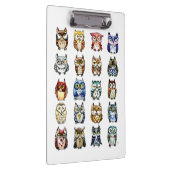 Porte-bloc Hiboux et chat d'aquarelle d'arc-en-ciel (Swatch)