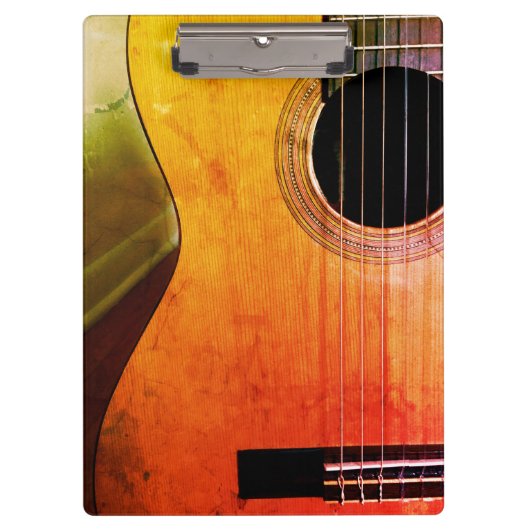 Porte-bloc Hip Distressed Musical Acoustique Guitare (Devant)