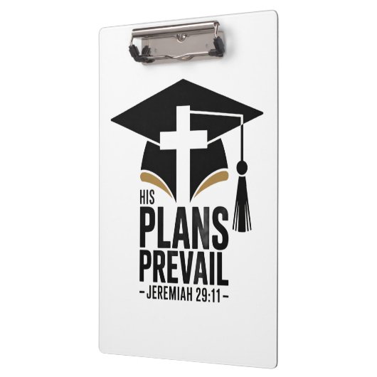 Porte-bloc His Plans Prevail Christian Graduation (Gauche)