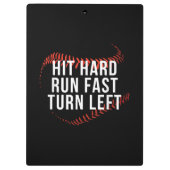 Porte-bloc Hit Hard Run Fast Turn Left Drôle Lecteur De Baseb (Dos)