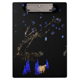 Porte-bloc Hiver Wonderland Lumières Bleu et blanc Vacances