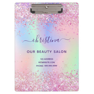 Porte-bloc Holographe de parties scintillant rose vif