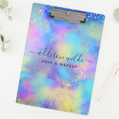 Porte-bloc Holographique Étincelle Opale Iridescent