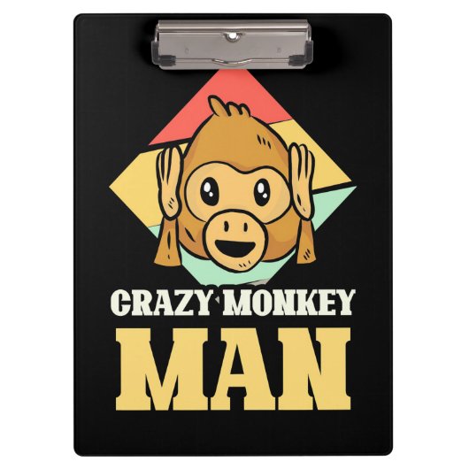 Porte-bloc Homme fou de singe (Devant)