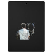 Porte-bloc Homme tenant le cheval Porte - bloc foncé (Dos)