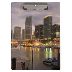 Porte-bloc Horizon financier de Miami au crépuscule