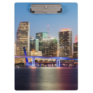 Porte-bloc Horizon lumineux de Miami du centre au crépuscule