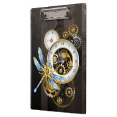Porte-bloc Horloge à vapeur avec libellule mécanique (Gauche)