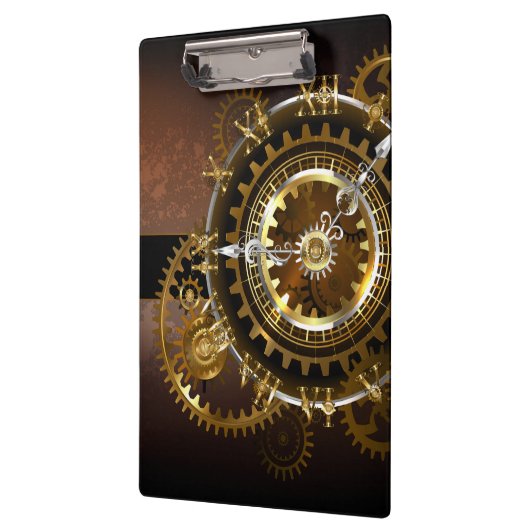 Porte-bloc Horloge Steampunk avec des engrenages anciens (Gauche)