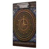 Porte-bloc horloge victorienne steampunk marron bleu (Gauche)