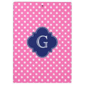 Porte-bloc Hot Pink #2 Wht Polka Dot Navy Quatrefoil (Dos)