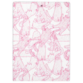 Porte-bloc Hot Pink Scribble Cats – modern cute Pattern (Dos)