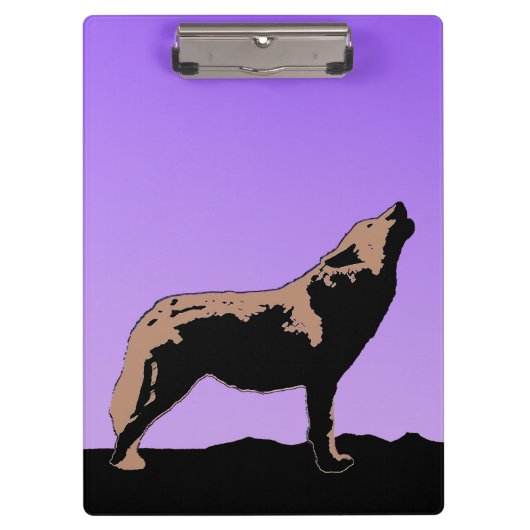 Porte-bloc Howling Wolf at Sunset - Art faunique original (Devant)