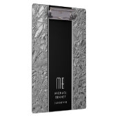 Porte-bloc Huile métallique argenté monogramme (Swatch)