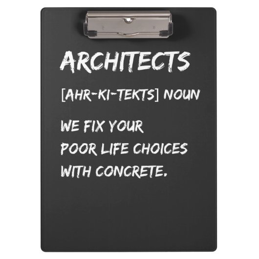 Porte-bloc Humour d'architecte – Nous corrigeons vos choix de (Devant)