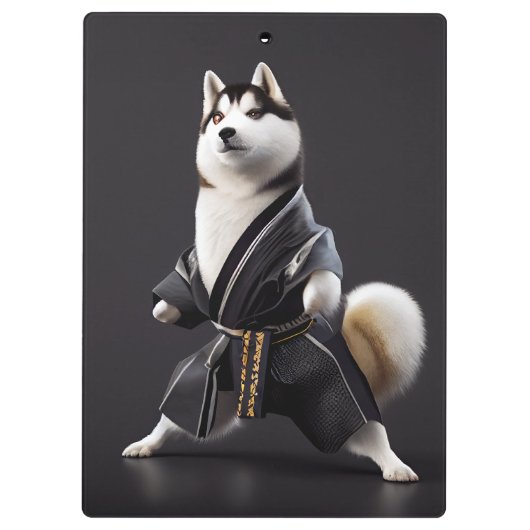 Porte-bloc Husky Dog connaît Karate, Husky Dog Karate Player (Dos)