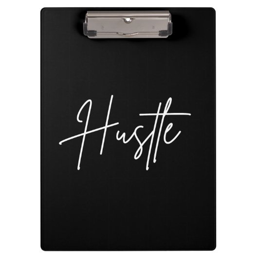 Porte-bloc Hustle Script Clipboard – Modern Desk Accessory (Devant)