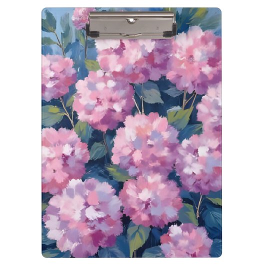 Porte-bloc Hydrangeas Rose Pâle Aquarelle Florale (Devant)