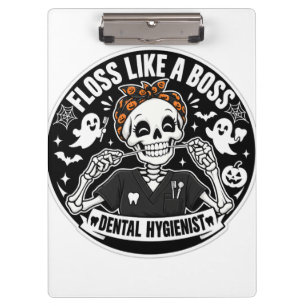 Porte-bloc Hygiéniste dentaire squelette d'Halloween