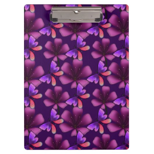 Porte-bloc Hyper-Bloom Papillon Violet : Floral foncé (Devant)