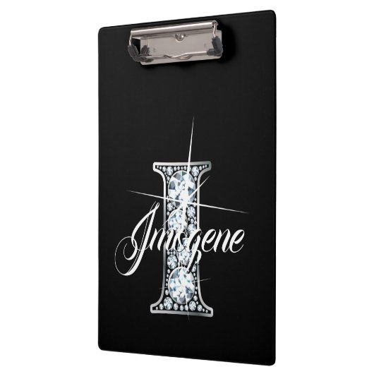 Porte-bloc I Faux Diamond Bling Monogramme (Gauche)