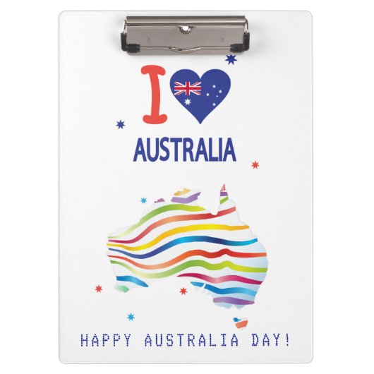 Porte-bloc "I LOVE AUSTRALIA" Australia Day 26 janvier (Devant)