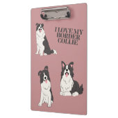 Porte-bloc I Love My Border Collie Cute Minimal Clipboard (Gauche)