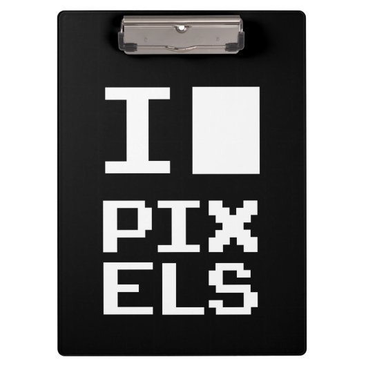 Porte-bloc I Love Pixels, design geek, art des pixels (Devant)