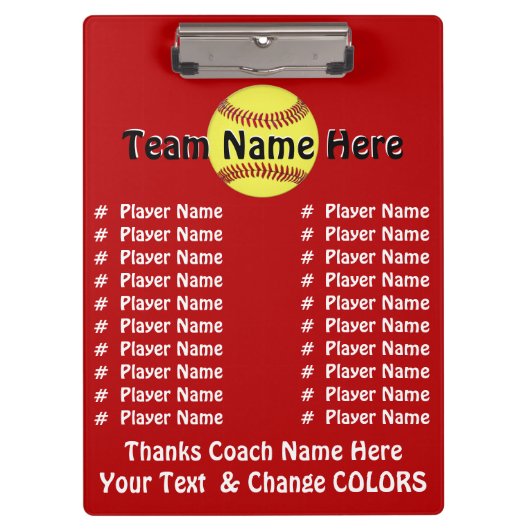 Porte-bloc Idées de cadeau d'entraîneur du base-ball des noms (Devant)