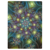 Porte-bloc Illuminé Abstrait brillant Turquoise violet Fracta (Dos)