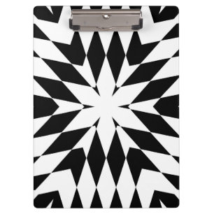 Porte-bloc Illusion géométrique optique moderne en noir et bl