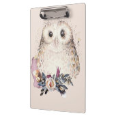 Porte-bloc Illustration animale de Boho de hibou en pastel (Gauche)