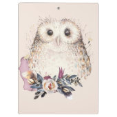 Porte-bloc Illustration animale de Boho de hibou en pastel (Dos)
