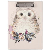 Porte-bloc Illustration animale de Boho de hibou en pastel (Devant)