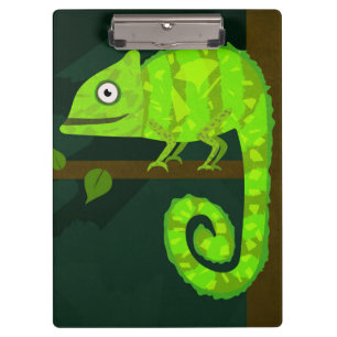 Porte-bloc Illustration de caméléon vert mignon Reptile tropi