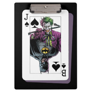 Porte-bloc Illustration de carte à jouer Joker et Batman Piqu