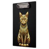 Porte-bloc Illustration de chat doré orné (Gauche)