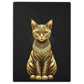 Porte-bloc Illustration de chat doré orné (Dos)