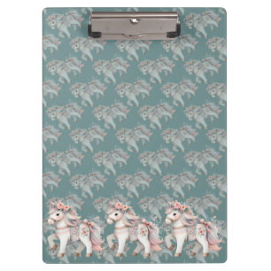Porte-bloc Illustration de cheval de fantaisie au pastel flor
