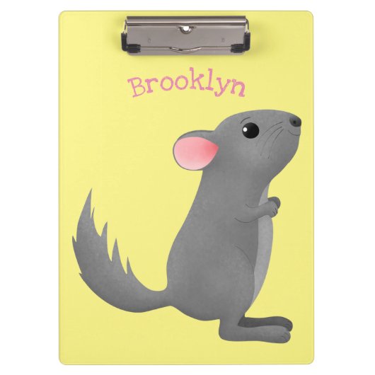 Porte-bloc Illustration de chinchilla gris mignon (Devant)