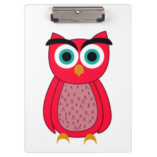 Porte-bloc Illustration de chouette rose mignonne