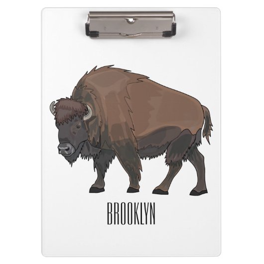 Porte-bloc Illustration de dessin animé de bison (Devant)