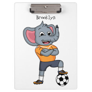 Porte-bloc Illustration de dessin animé d'un éléphant footbal
