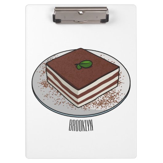 Porte-bloc Illustration de gâteau de Tiramisu (Devant)