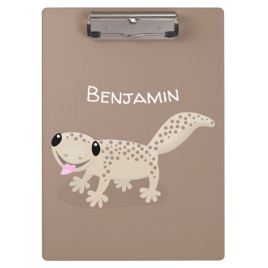 Porte-bloc Illustration de gecko tan tan mignon (Devant)